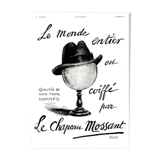 Affiche vintage années 30 Chapeaux Mossant