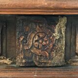 Antique Carved wooden chest with plant motif Renaissance period