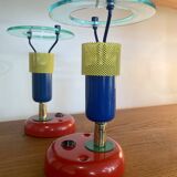 Pair of 90s multi-colored wall lights