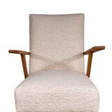 Set of 2 vintage bouclé armchairs
