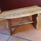 Small bench / low rustic stool in solid wood