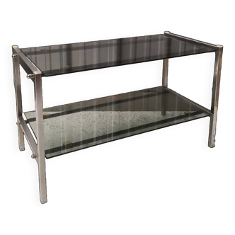 Designer smoked glass coffee table, 1970