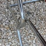 Lot de fauteuils avec accoudoirs en cuir et metal