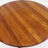 Table de salle à manger ronde extensible vintage Dyrlund danoise en teck massif