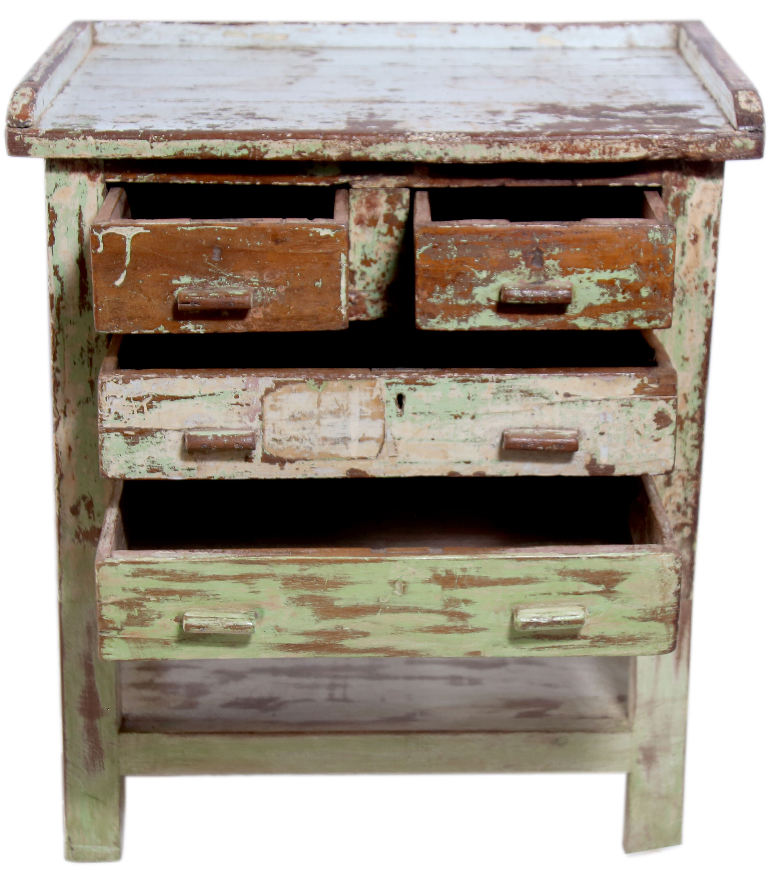 Old Burmese teak bedside furniture