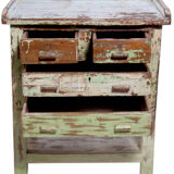 Old Burmese teak bedside furniture