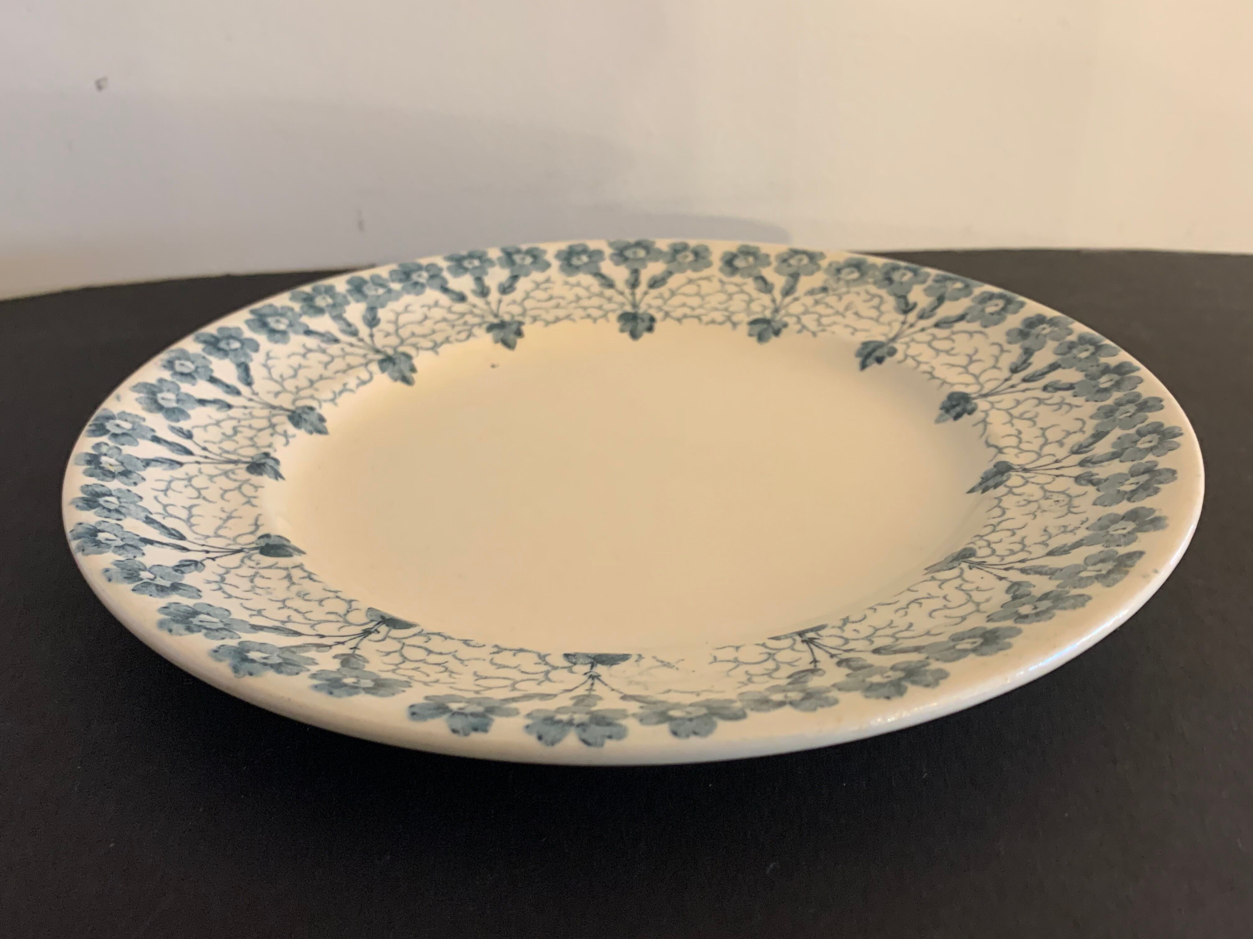 8 old blue blue longwy flat plates 1900 priming model