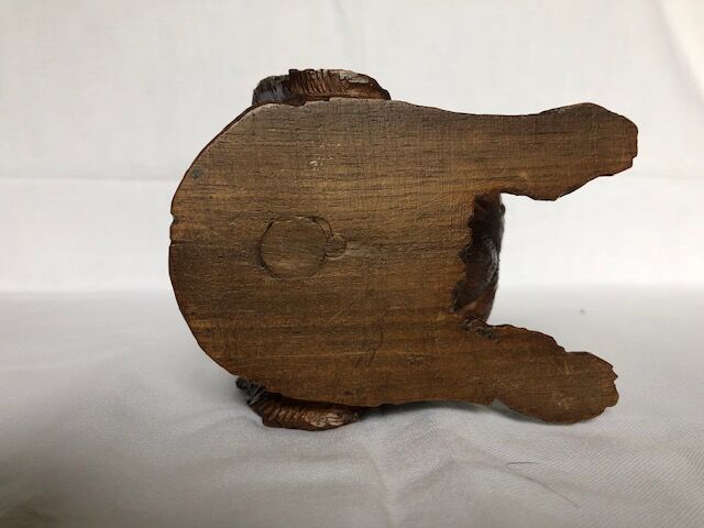 Carved wood inkwell Swiss dog