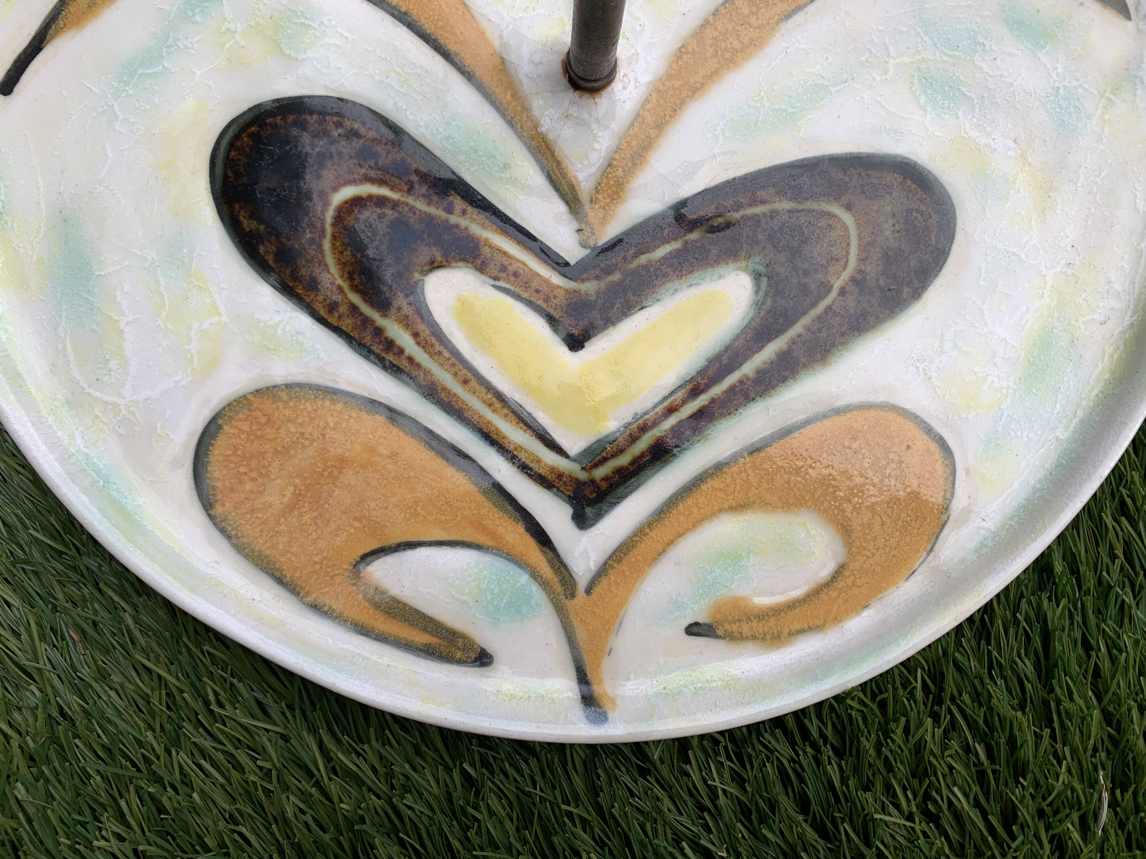 Cheese tray, Vallauris ceramics, unique piece, 1960