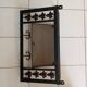 Wall-mounted coat rack mirror in wrought iron – Rustic / country style