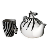 Zebra slushie teapot and mug set