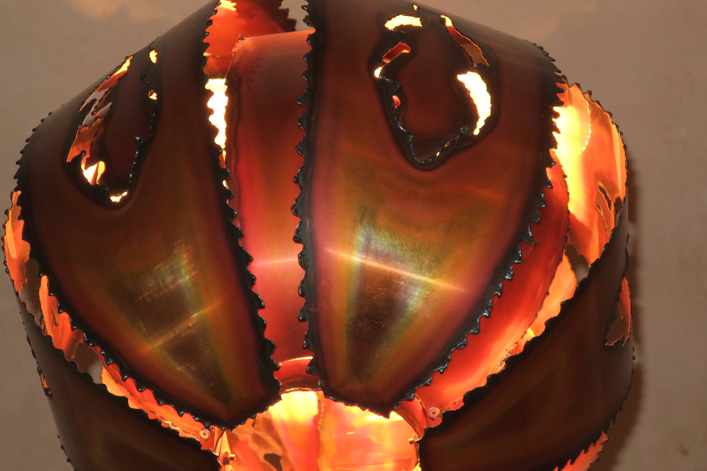 Brutalist pendant light, Denmark 1970s