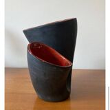 Double entrance ceramic vase