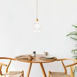 Pendant lamp from upcycled vintage glass lampshade