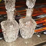 Pair of cut crystal bottles