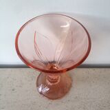 Coupes à glace de bistrot en verre rose - vintage