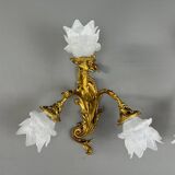 Pair of Rococo Style Gilt Bronze Wall Sconces, Late 19th Century