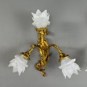 Paire d’appliques Rocaille en bronze doré, fin XIXème