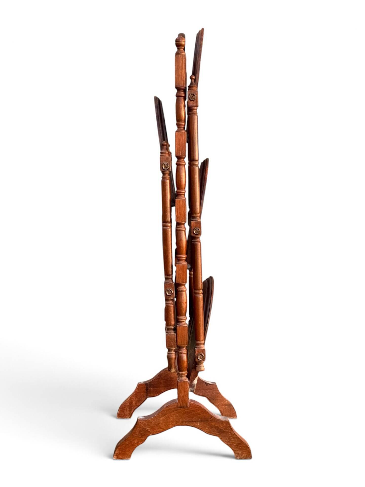 Wood and leather plant stand