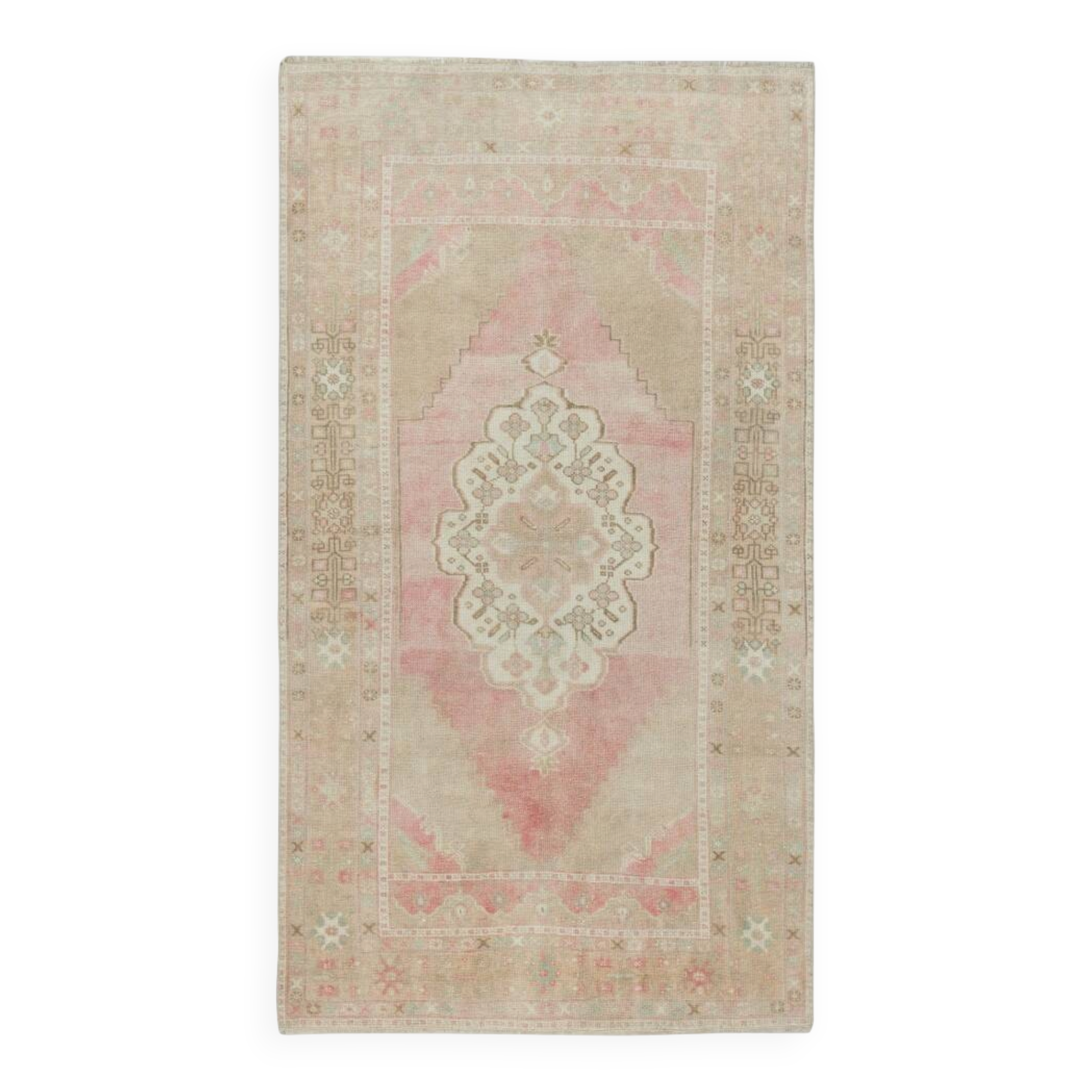 Vintage Turkish Oriental Rug. One of a kind Handmade Tribal Rug. 100% Wool