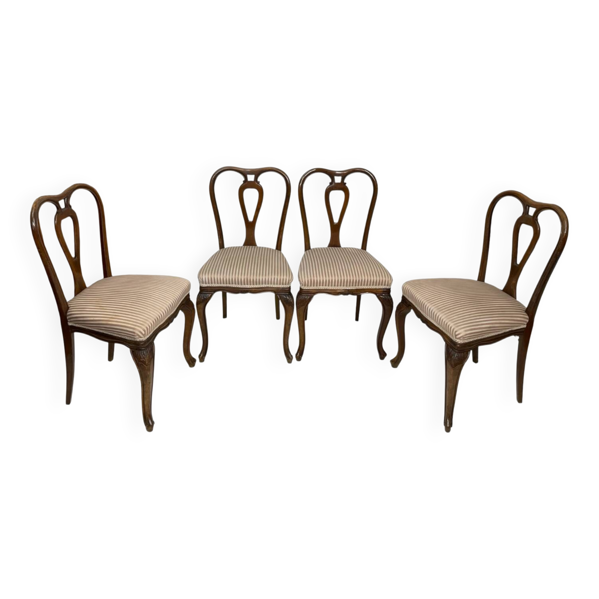 4 chaises de salle à manger en noyer, années 1950.