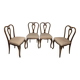 4 chaises de salle à manger en noyer, années 1950.