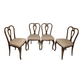 4 chaises de salle à manger en noyer, années 1950.