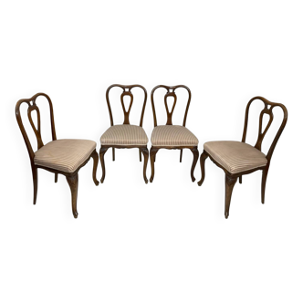 4 chaises de salle à manger en noyer, années 1950.