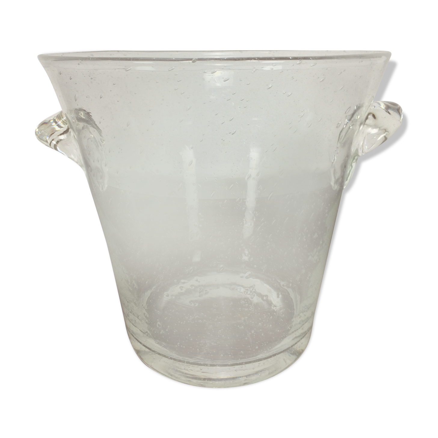 Biot champagne bucket bubbled glass, signed