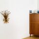 Large Gilded Italian Hollywood Regency Metal Wall Lamp by Hans Kögl