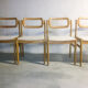 4 chairs by Johannes Andersen for Uldum Møbelfabrik, in pine, Scandinavian design, Denmark 1960's