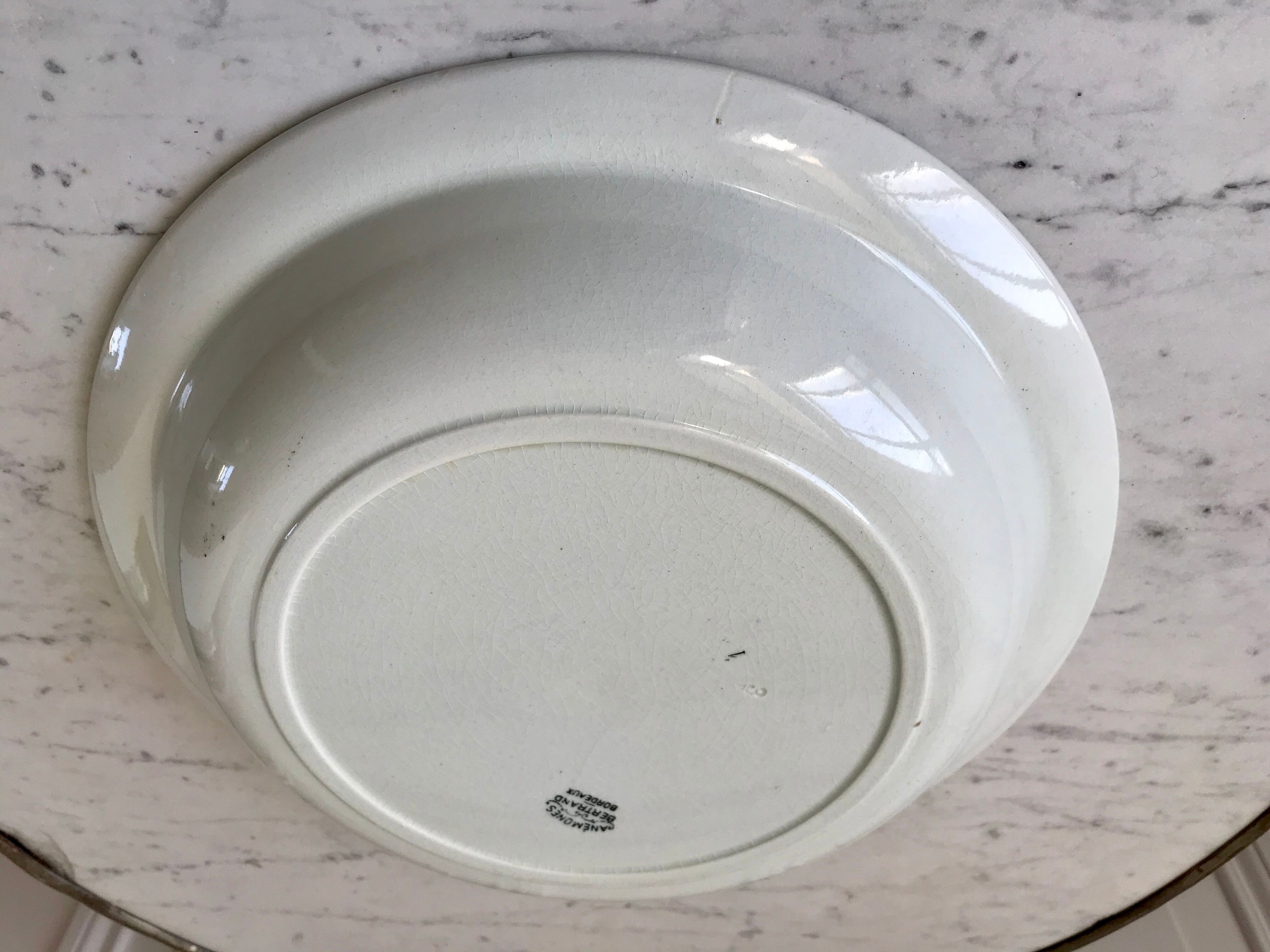 hollow dish in Iron Earth Bertrand Bordeaux model "Anémone" late nineteenth