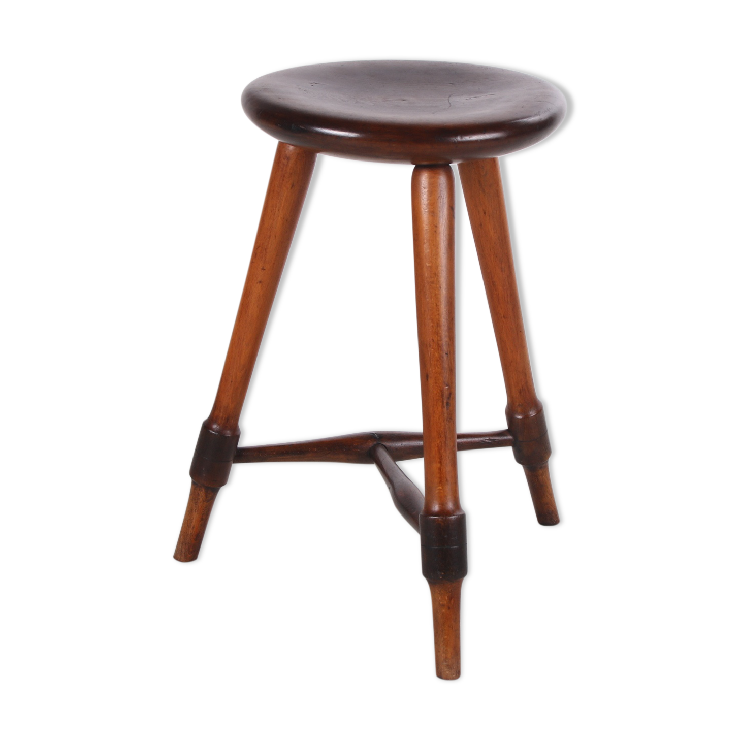 Very Old Oak Elegant stool 1920s with a beautiful patina.