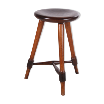 Very Old Oak Elegant stool 1920s with a beautiful patina.