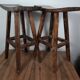 Pair of bar stool in cerused teak beautiful patina 74x50x26 cm.