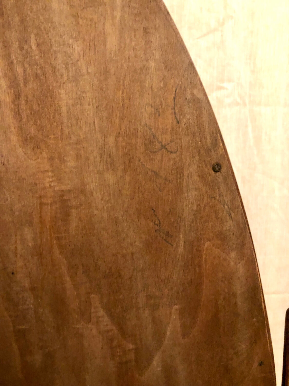 Old large psychic mirror on wooden stand