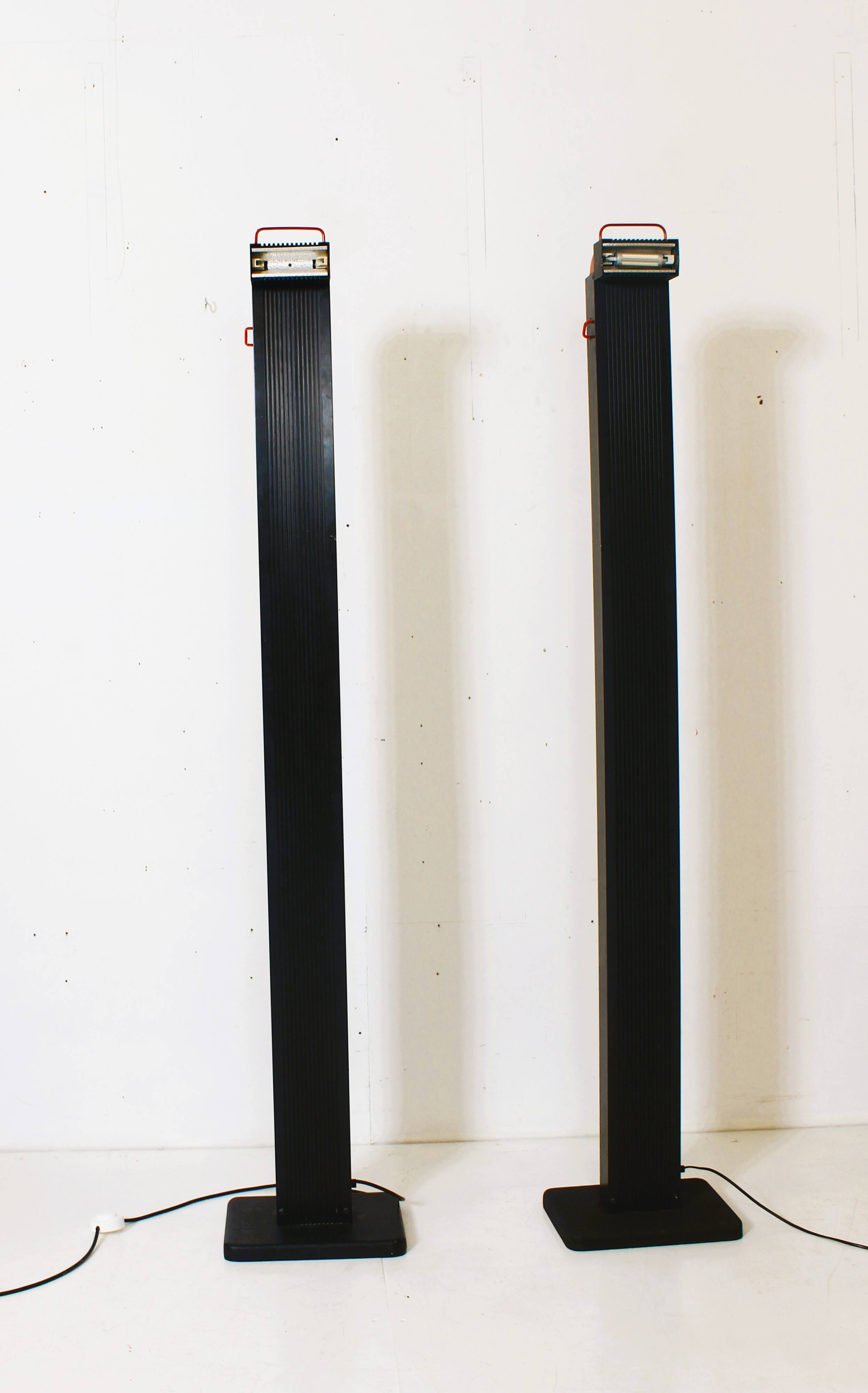 Pair of vintage Italian floor lamps "Zagar" by Silvio Carpani for Stil