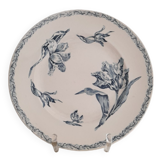 Large round dish Lunéville tulip pattern