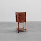 Late 19th century Faux bamboo and marble bedside table, France