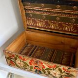 Painted wooden wedding box, early 20th century