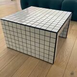 Coffee table tiles mosaic white joint black
