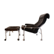 Leather armchair with footstool Noboru Nakamura Bore