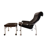 Fauteuil en cuir avec repose-pieds Noboru Nakamura Bore