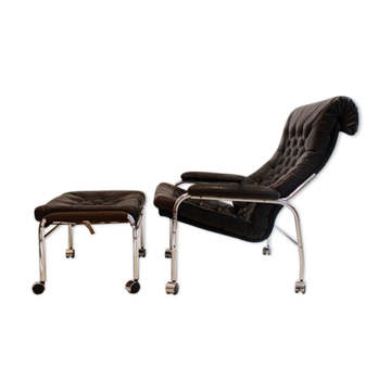 Fauteuil en cuir avec repose-pieds Noboru Nakamura Bore
