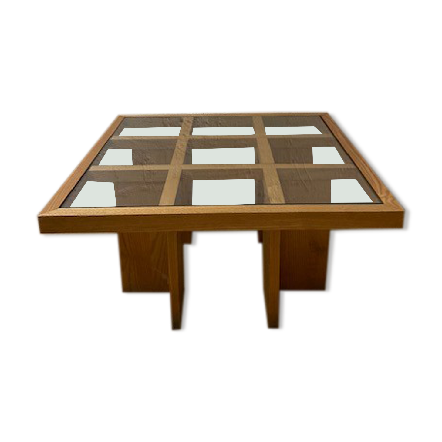 Wooden and glass coffee table