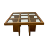 Wooden and glass coffee table
