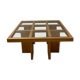 Wooden and glass coffee table