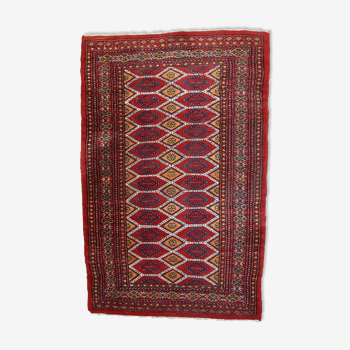 Vintage carpet Uzbek Bukhara handmade 100cm x 152cm 1960s, 1C726