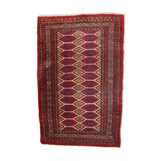 Vintage carpet Uzbek Bukhara handmade 100cm x 152cm 1960s, 1C726