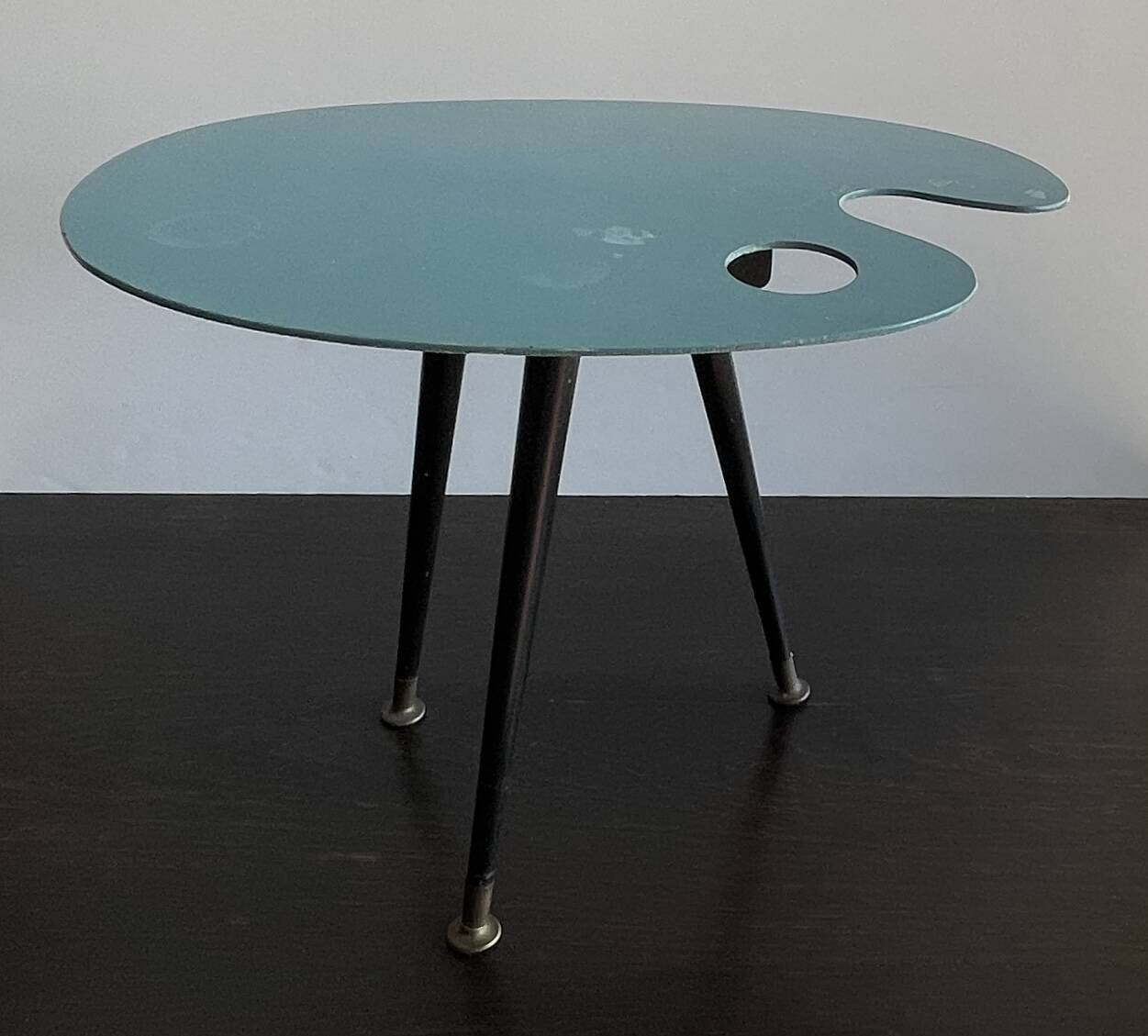Palette-shaped side table, Lucien de Roeck, 1950s